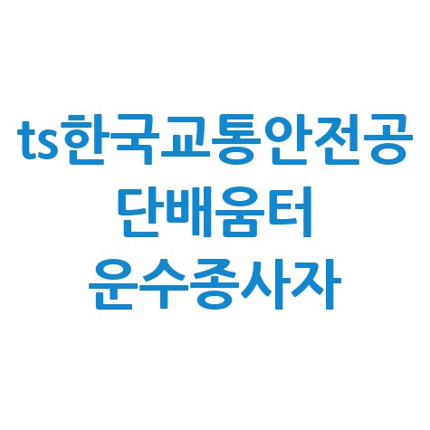 TS한국교통안전공단배움터 운수종사자 교육 및 자격증