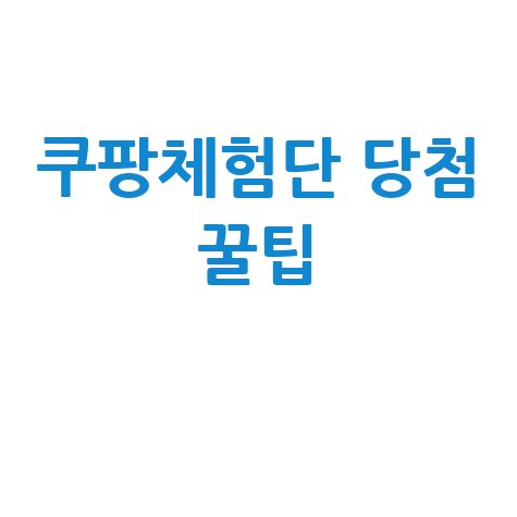 쿠팡체험단 신청 꿀팁 당첨 확률 높이는 방법