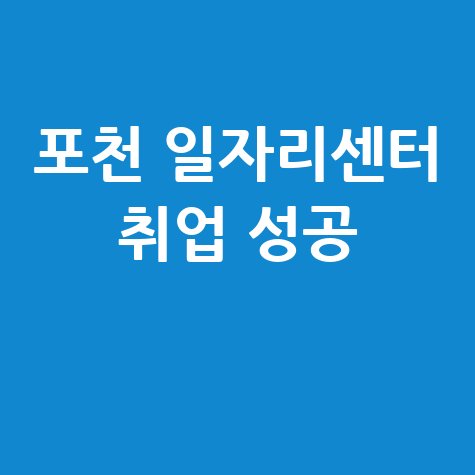 포천 일자리센터 취업 성공 방법