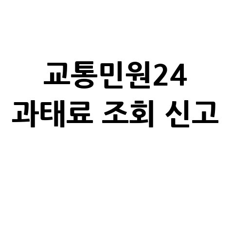 교통민원24시 교통위반 과태료 조회 신고