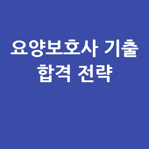 국시원 홈페이지 요양보호사 기출문제 합격 전략