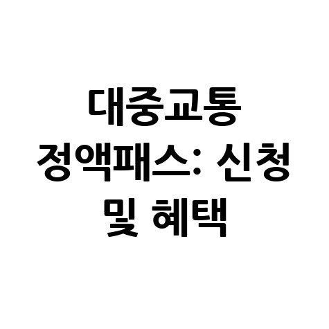 대중교통 정액패스: 신청 방법부터 혜택까지 완벽 정리