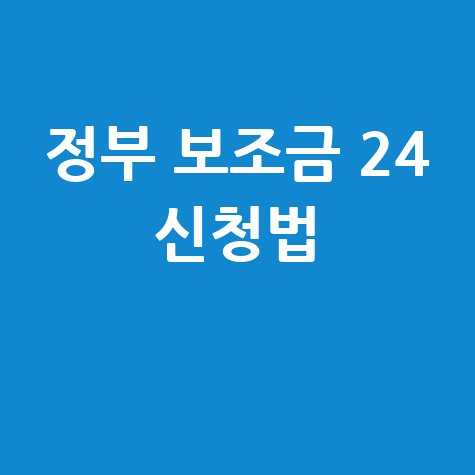 정부 보조금 24 신청 및 사용법 안내