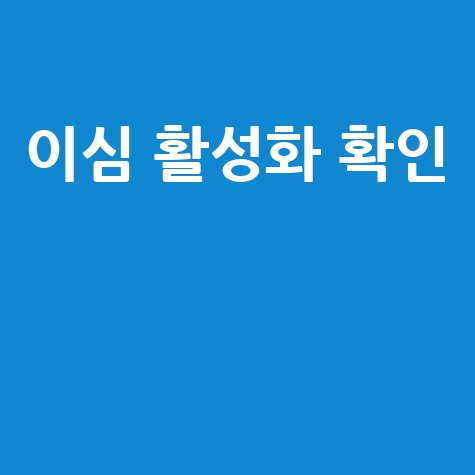 2026 아이폰 갤럭시 이심 활성화 확인법