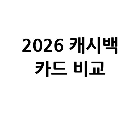 2026 자동차 일시불 캐시백 카드 혜택 비교
