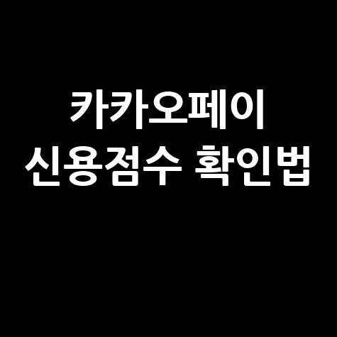 카카오톡 신용점수 무료 조회 및 카카오페이 등급 확인 방법